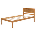 Platform Bed Frame With Headboardwood Slat Supportno Box Spring Needed ,Twin,Oak Twin Oak Wood Pine