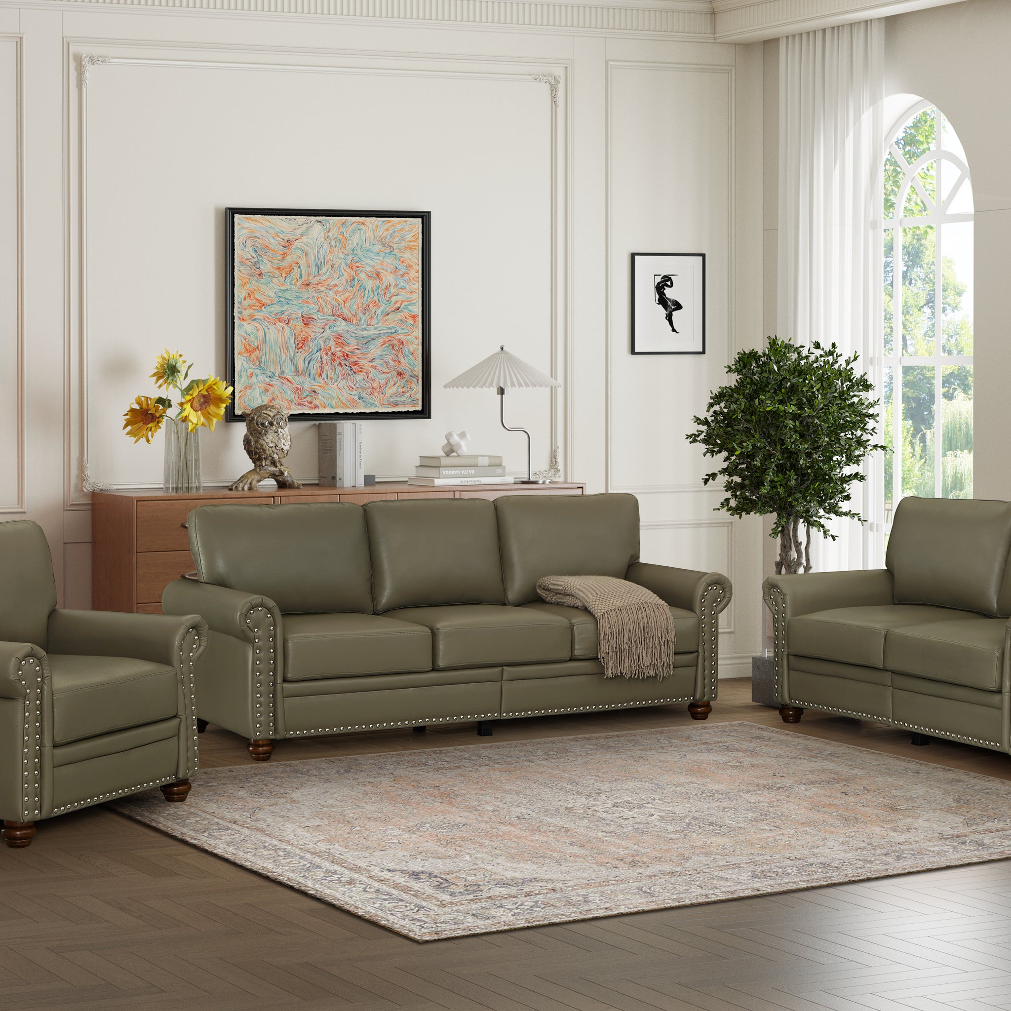 Living Room Sofa With Storage Sofa 1 2 3 Sectional Taupe Faux Leather Grey Foam Pu Leather