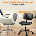 Sweetcrispy Pu Leather Low Back Task Chair Small Home Office Chair With Wheels Black Abs Rubber Steel Q235