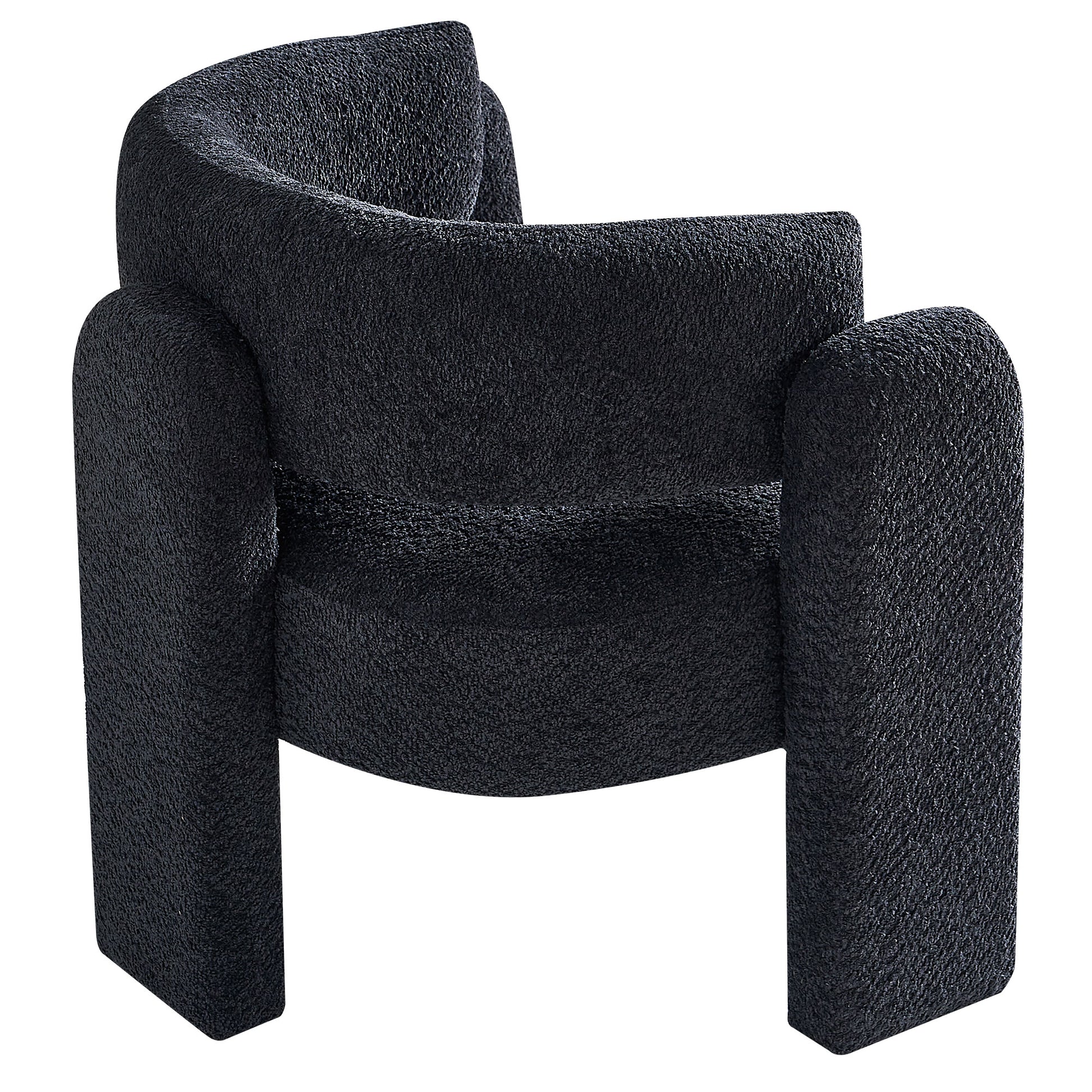 34.65" Wide Boucle Upholstery Accent Chair Dark Grey Dark Grey Primary Living Space Modern Foam Boucle