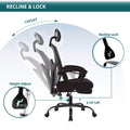 Sweetcrispy Mesh High Back Ergonomic Office Chair Lumbar Support Pillow Computer Desk Chair Black Nylon Mesh