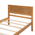 Platform Bed Frame With Headboardwood Slat Supportno Box Spring Needed ,Twin,Oak Twin Oak Wood Pine