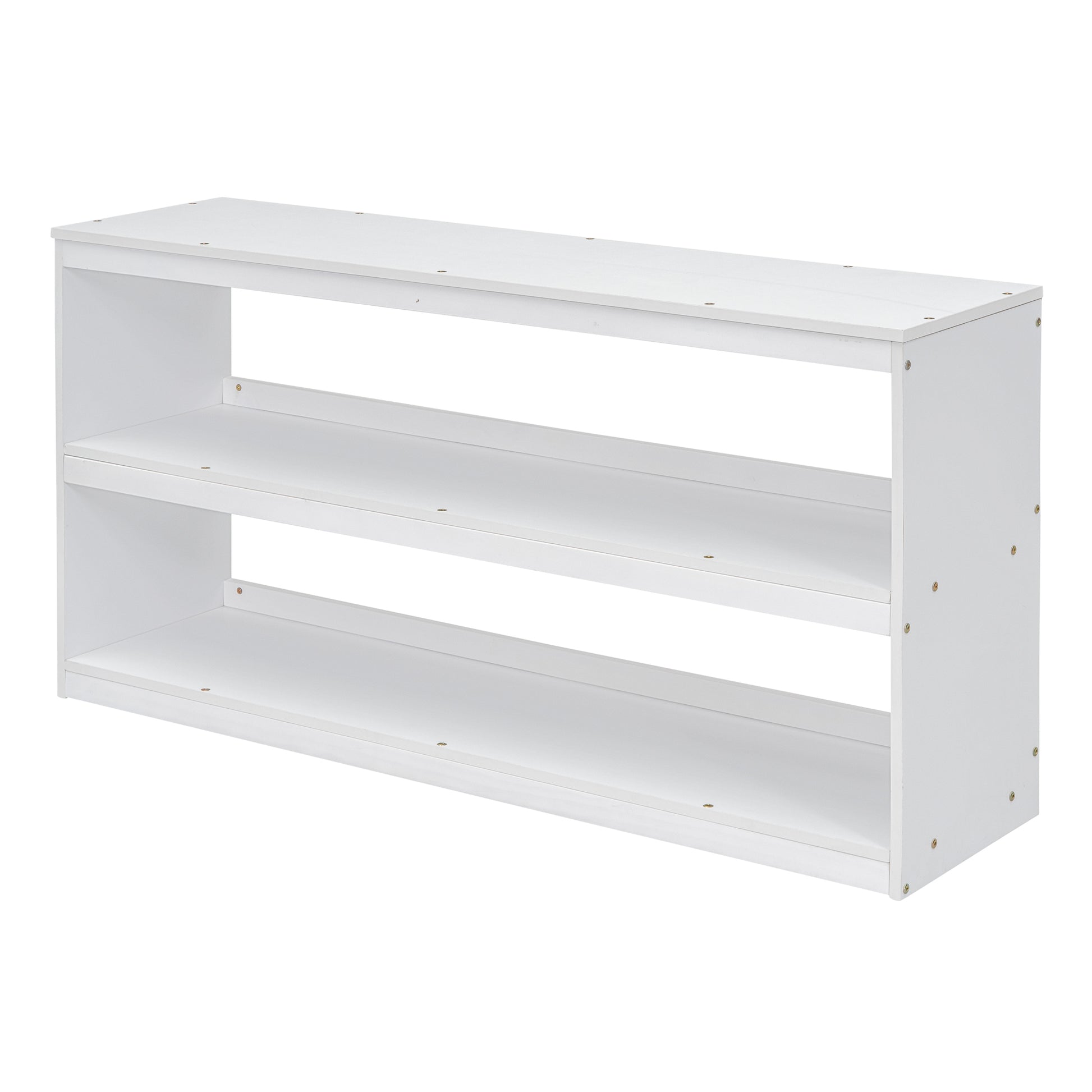 Full Size Loft Bed With Retractable Writing Desk And 3 Drawers, Wooden Loft Bed With Storage Stairs And Shelves, White White Solid Wood Mdf