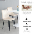 Indoor Velvet Dining Chair, Modern Dining Kitchen Chair With Cushion Seat Back Black Coated Metal Legs Upholstered Side Chair For Home Kitchen Restaurant And Living Room Set Of 4 Cream Color Metal