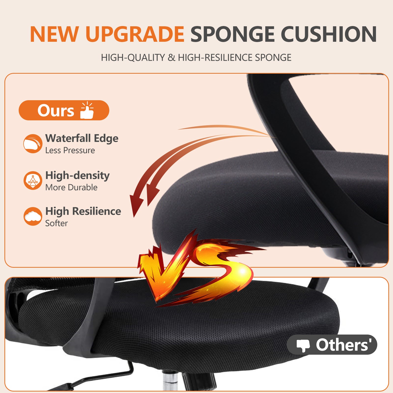 Sweetcrispy Ergonomic Drafting Chair Tall Standing Desk Office Chair Black Nylon Mesh