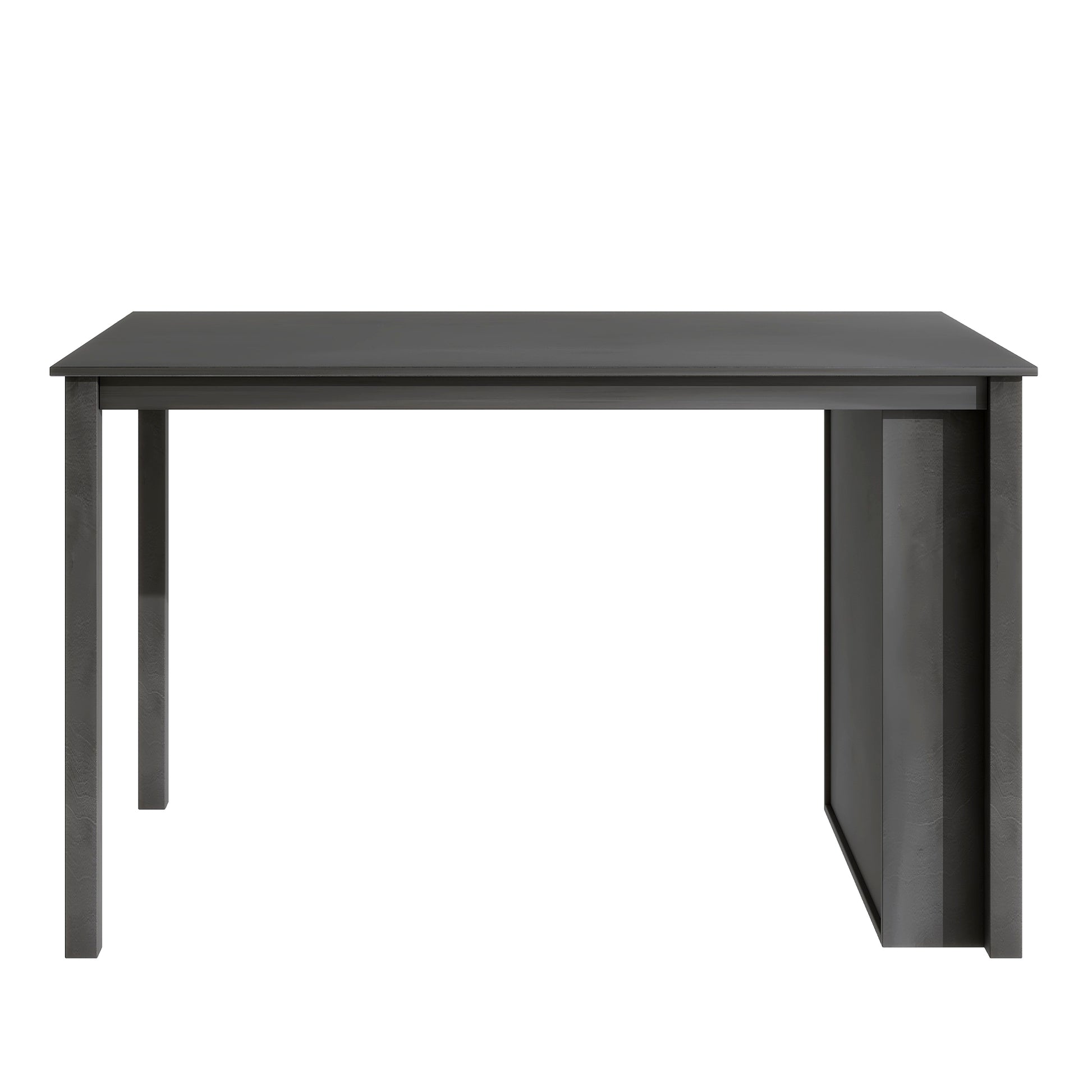 Updated Counter Height 5 Piece Solid Wood Dining Table Set, 59*35.4Inch Table With Curved Wine Rack And 4 Upholstered Chairs, Grey Wood Dining Room Solid Wood Rubberwood Rectangular Dining Table With Chair Wood Wood Grey Solid Back Seats 4 Farmhouse 4