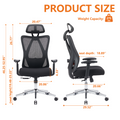 Sweetcrispy High Back Ergonomic Office Chair Adjustable Headrest And Waistrest Mesh Desk Chair Black Nylon Mesh