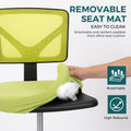 Sweetcrispy Armless Desk Chair Small Home Office Chair With Lumbar Support Green Nylon Mesh