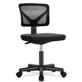 Sweetcrispy Armless Desk Chair Small Home Office Chair With Lumbar Support Black Nylon Mesh