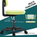 Sweetcrispy Armless Desk Chair Small Home Office Chair With Lumbar Support Green Nylon Mesh