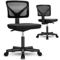 Sweetcrispy Armless Desk Chair Small Home Office Chair With Lumbar Support Black Nylon Mesh