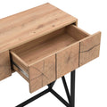 43.31'' Luxury Wood Sofa Table, Industrial Console Table For Entryway, Hallway Tables With Two Drawers For Living Room Natural Mdf Iron
