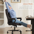 Sweetcrispy Home Office Chair Ergonomic Pu Leather Desk Chair With Armrests Gray Pu Leather