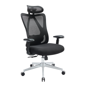 Sweetcrispy High Back Ergonomic Office Chair Adjustable Headrest And Waistrest Mesh Desk Chair Black Nylon Mesh