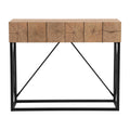 43.31'' Luxury Wood Sofa Table, Industrial Console Table For Entryway, Hallway Tables With Two Drawers For Living Room Natural Mdf Iron