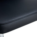 Modern Minimalist Dining Chairs, Black Pu Leather Curved Backrest And Seat Cushions, Electroplated Metal Chair Legs, Suitable For Restaurants, Bedrooms, And Living Rooms. A Set Of 4 Chairs.008 Black Pu