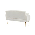 Cream White Teddy Fabric 2 Seater Sofa Cream White Engineered Wood