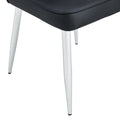 Modern Minimalist Dining Chairs, Black Pu Leather Curved Backrest And Seat Cushions, Electroplated Metal Chair Legs, Suitable For Restaurants, Bedrooms, And Living Rooms. A Set Of 4 Chairs.008 Black Pu