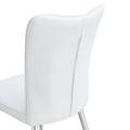 Modern Minimalist Dining Chairs, Office Chairs. 2 Piece Set Of White Pu Seats With Silver Metal Legs. Suitable For Restaurants, Living Rooms, And Offices. C 008 White Pu