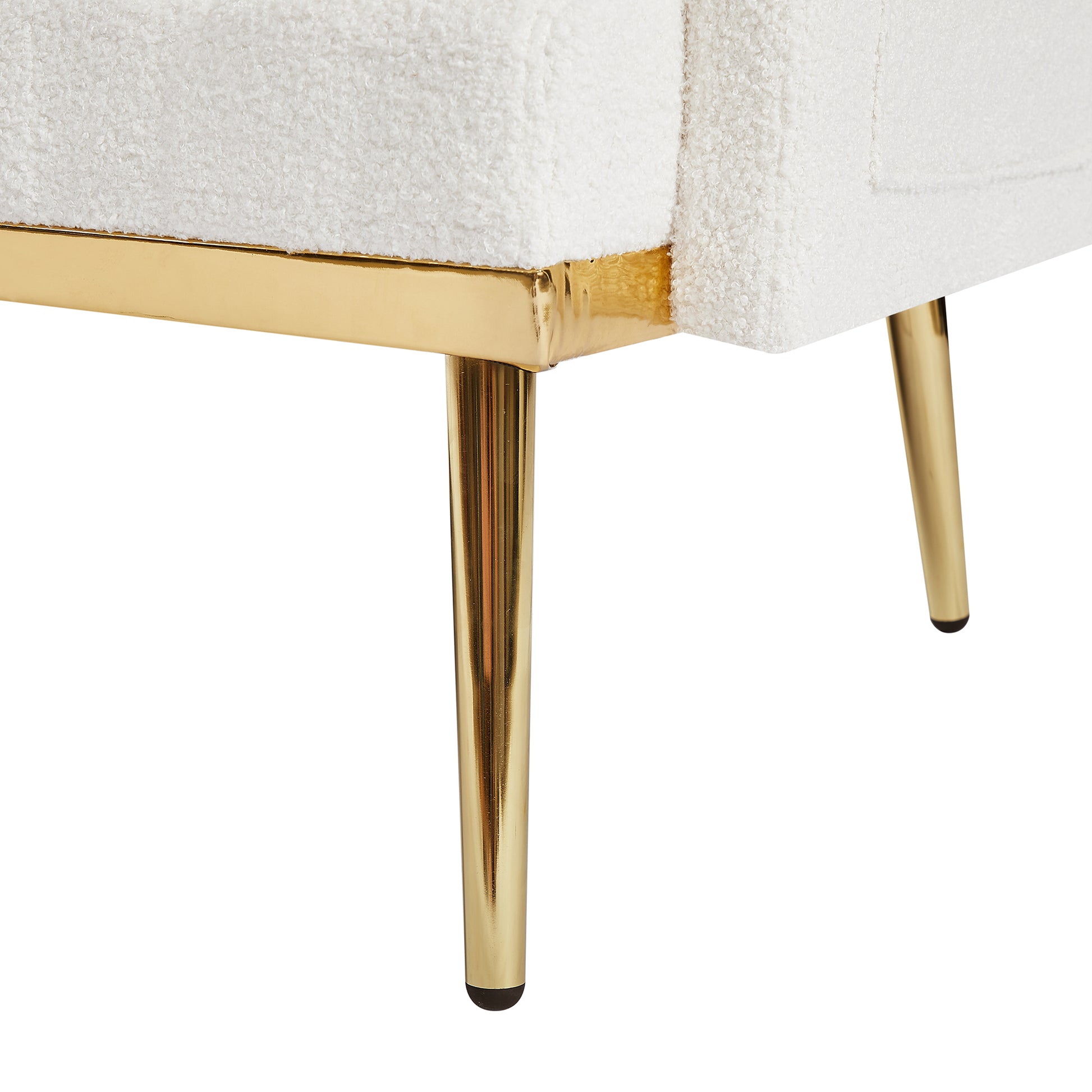 Cream White Teddy Fabric 2 Seater Sofa Cream White Engineered Wood