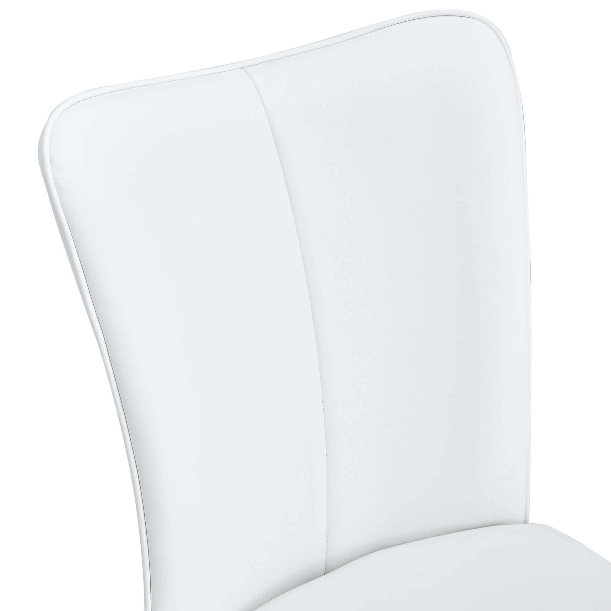 Modern Minimalist Dining Chairs, Office Chairs. 4 Piece Set Of White Pu Seats With Silver Metal Legs. Suitable For Restaurants, Living Rooms, And Offices. C 008 White Pu