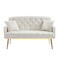 Cream White Teddy Fabric 2 Seater Sofa Cream White Engineered Wood