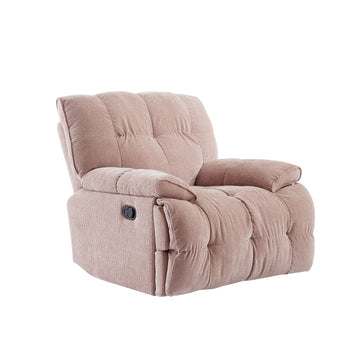 Ergonomic Glider 360 Degree Swivel Chair, Overstuffed Manual Rocking Recliner For Living Room Pink Pink Polyester 1 Seat