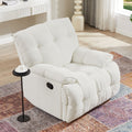 360 Degree Swivel Fabric Single Sofa Heavy Duty Reclining Chair For Living Room, Cream Cream Polyester 1 Seat