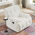 360 Degree Swivel Fabric Single Sofa Heavy Duty Reclining Chair For Living Room, Cream Cream Polyester 1 Seat