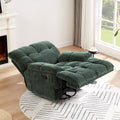 Ergonomic Glider 360 Degree Swivel Chair, Overstuffed Manual Rocking Recliner For Living Room Green Dark Green Polyester 1 Seat