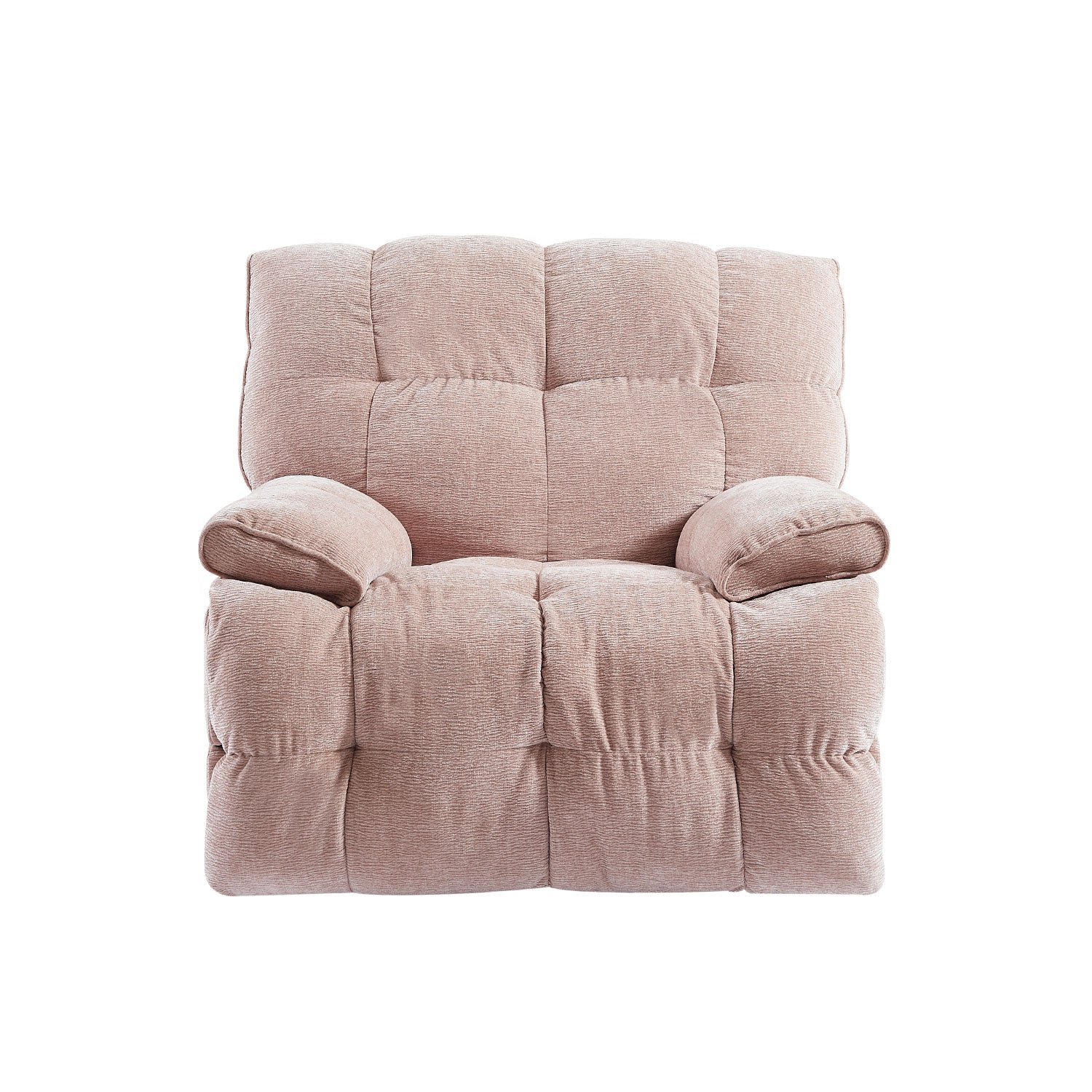 Ergonomic Glider 360 Degree Swivel Chair, Overstuffed Manual Rocking Recliner For Living Room Pink Pink Polyester 1 Seat