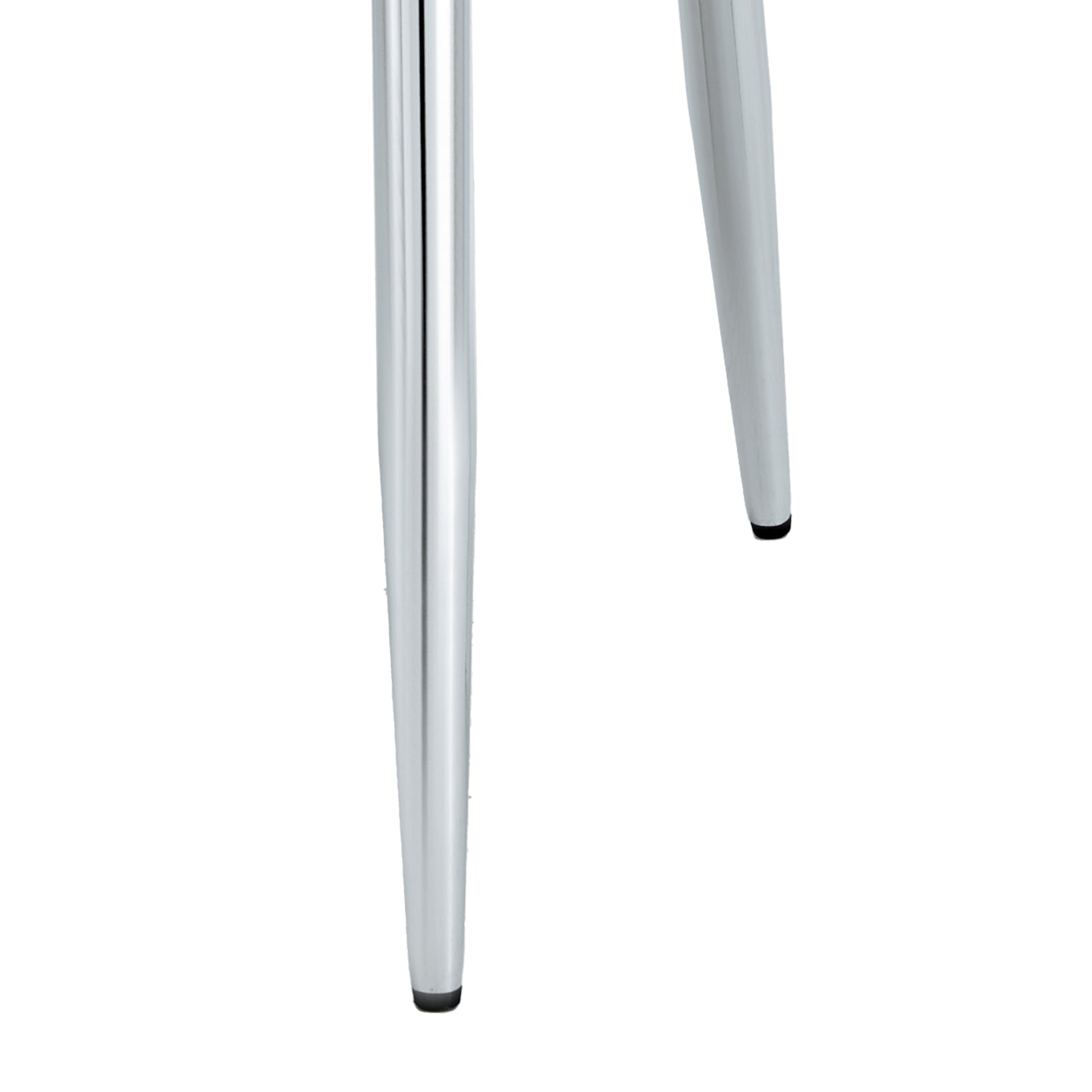 Modern Minimalist Dining Chairs, Office Chairs. 4 Piece Set Of White Pu Seats With Silver Metal Legs. Suitable For Restaurants, Living Rooms, And Offices. C 008 White Pu