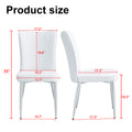 Modern Minimalist Dining Chairs, Office Chairs. 4 Piece Set Of White Pu Seats With Silver Metal Legs. Suitable For Restaurants, Living Rooms, And Offices. C 008 White Pu