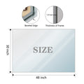 48X30Inch Wall Mounted Bevel Wall Mirror For Bathroom Silver Metal Frame Decorative Rectangular Home Decor Corner Hangs Farmhouse Mirror Horizontal & Vertical Silver Classic,Modern Glass Aluminium Alloy