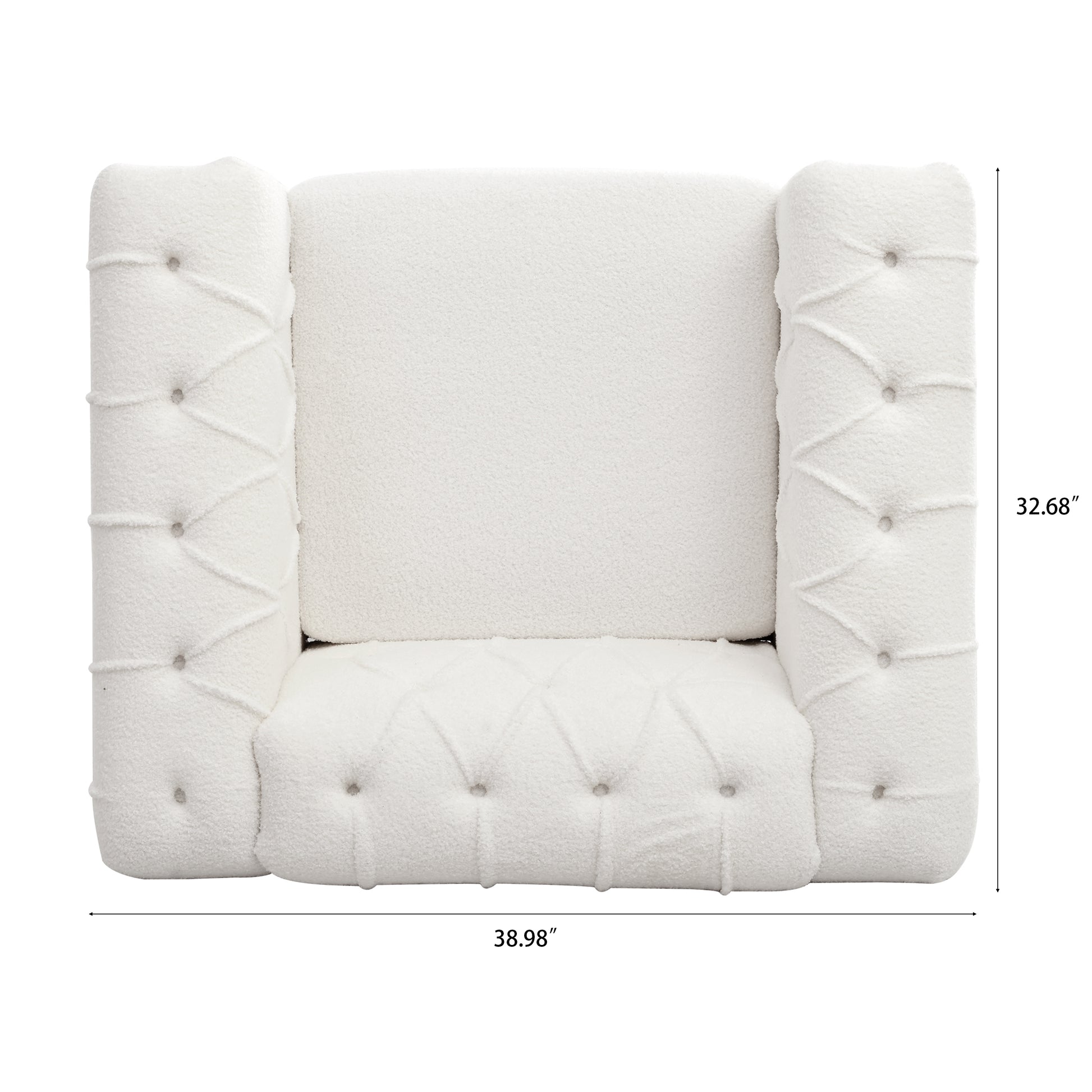 1 Seater Sofa For Living Room White Fabric