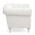 1 Seater Sofa For Living Room White Fabric