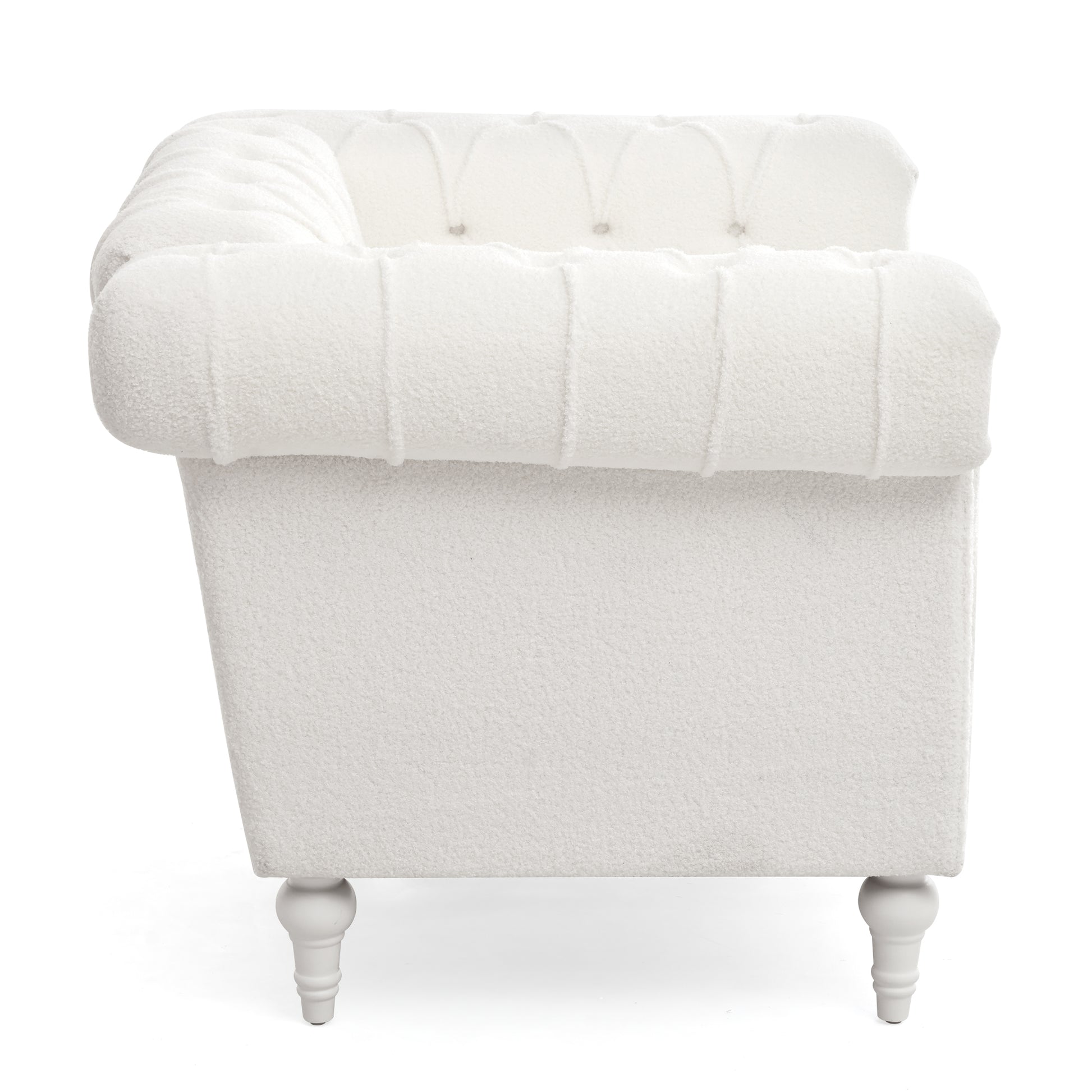 1 Seater Sofa For Living Room White Fabric