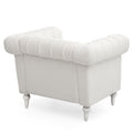 1 Seater Sofa For Living Room White Fabric