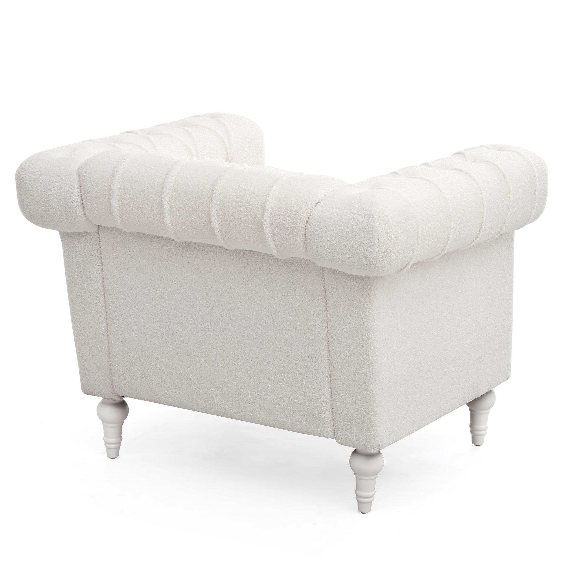 1 Seater Sofa For Living Room White Fabric