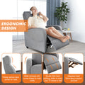 Sweetcrispy Recliner Chair For Living Room Massage Pu Leather Recliner Sofa Home Theater Seating With Lumbar Support Gray Fabric 1 Seat