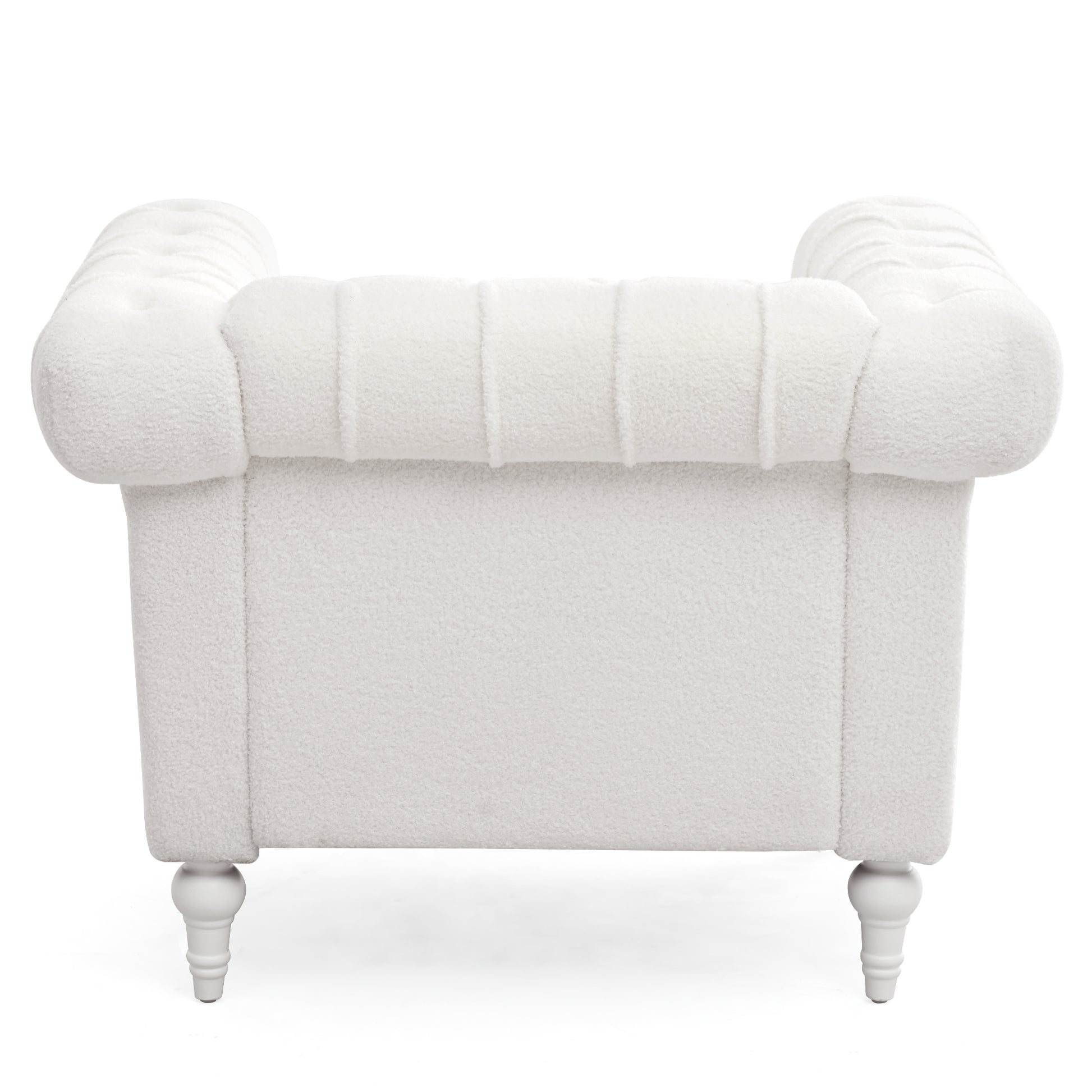 1 Seater Sofa For Living Room White Fabric