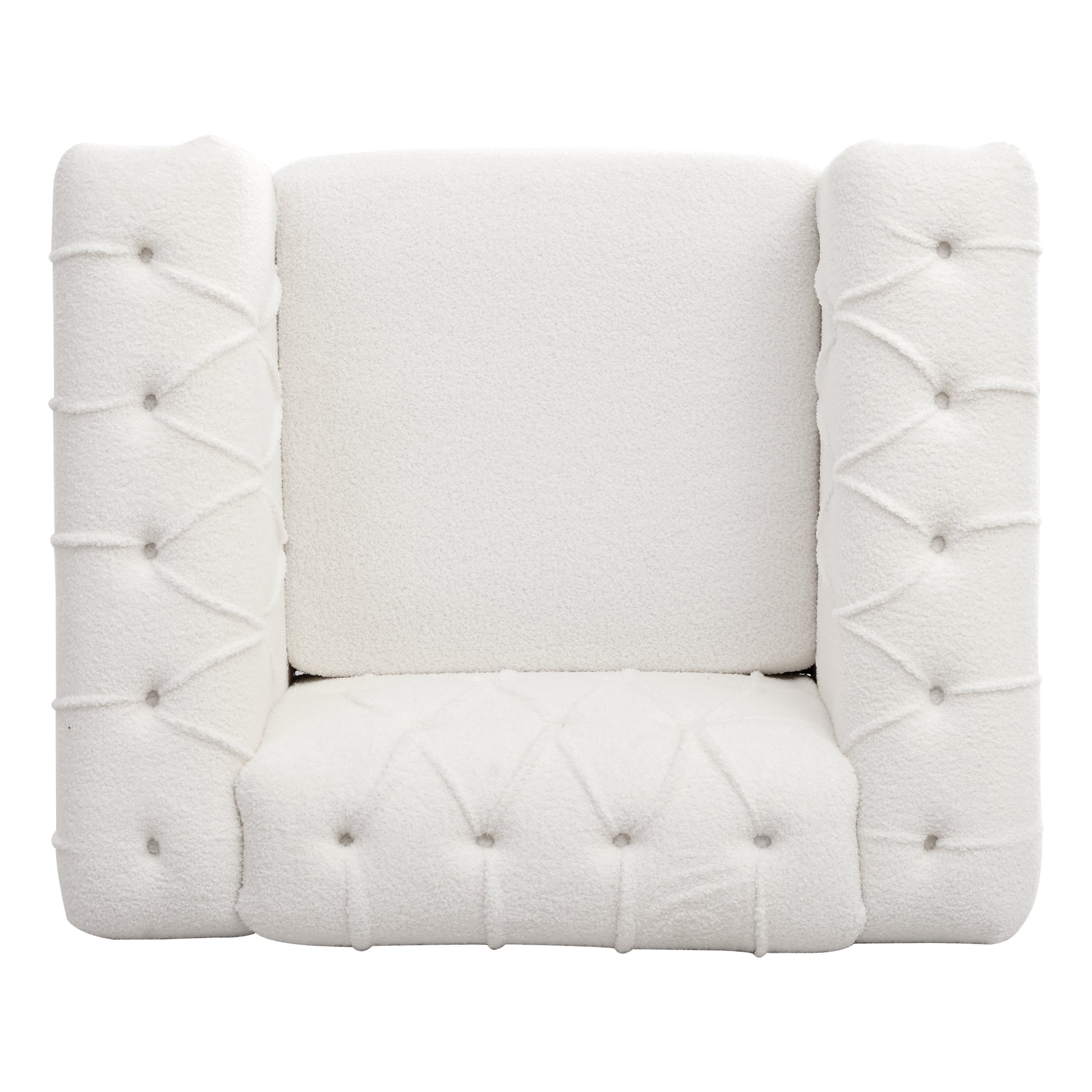 1 Seater Sofa For Living Room White Fabric