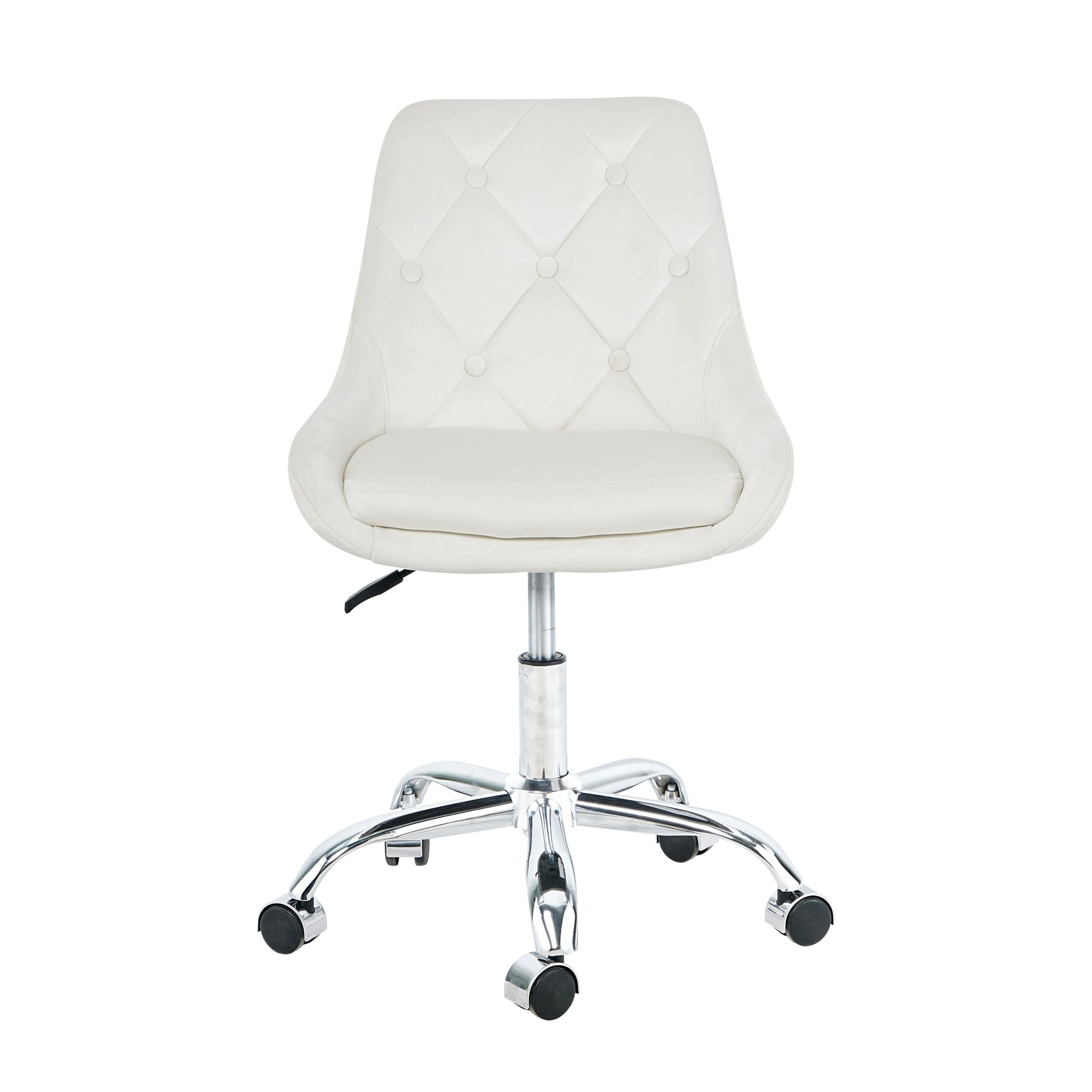 Modern Velvet Fabric With Chrome Legs Living Room Furniture Dining Chair, Soft And Comfortable, Lift Adjustment, Free Movement Convenient, Space Saving. Set Of 1 Beige Foam Metal