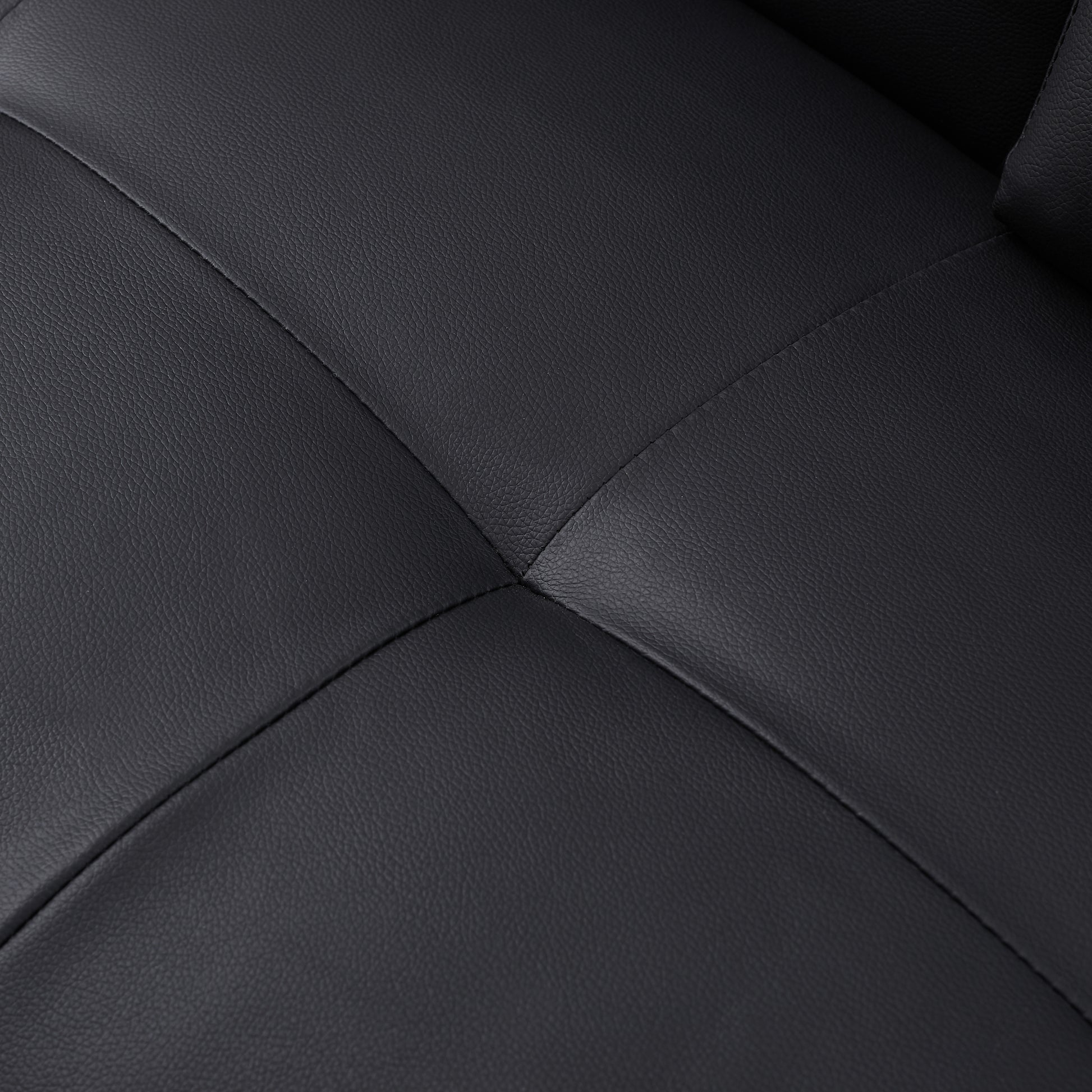 Black Foldable Sofa Bed With Cup Holder Black Faux Leather Wood Primary Living Space Medium Firm Heavy Duty Foam Faux Leather 3 Seat