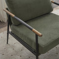 Upholstered Mid Century Lounge Chair Reading Armchair Chenille Fabric Modern Arm Chair With Metal Frameaccent Chair For Living Room, Green Green Chenille