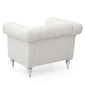 1 Seater Sofa For Living Room White Fabric