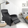Sweetcrispy Recliner Chair For Living Room Massage Pu Leather Recliner Sofa Home Theater Seating With Lumbar Support Black Pu Leather 1 Seat