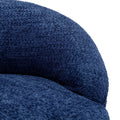 360 Degree Swivel Cuddle Barrel Accent Chairs, Round Armchairs With Wide Upholstered, Fluffy Fabric Chair For Living Room, Bedroom, Office, Waiting Rooms Navy Foam Boucle
