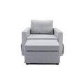 Single Seat Module Sofa Sectional Couch With 1 Ottoman,Cushion Covers Removable And Washable,Light Grey Light Grey Wood Primary Living Space Soft Modern Rubberwood Foam Linen 1 Seat