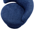 360 Degree Swivel Cuddle Barrel Accent Chairs, Round Armchairs With Wide Upholstered, Fluffy Fabric Chair For Living Room, Bedroom, Office, Waiting Rooms Navy Foam Boucle